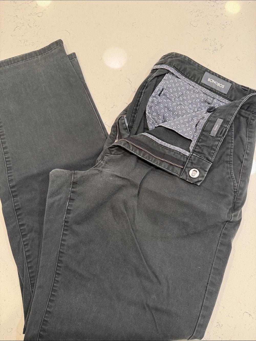 Bonobos Charcoal Gray Chino Pants athletic fit